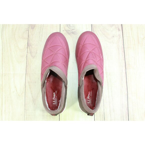 LL Bean Mountain Red Nylon Ultralight PrimaLoft Slip-Ons Slippers Size 10 M - Picture 7 of 9